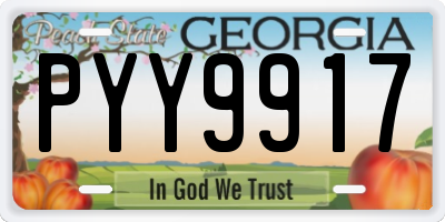 GA license plate PYY9917