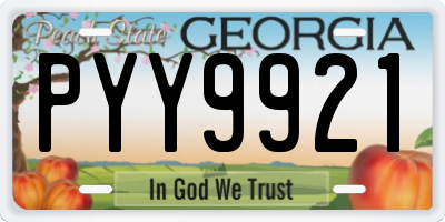 GA license plate PYY9921