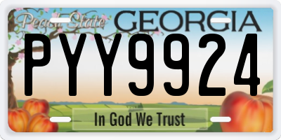 GA license plate PYY9924