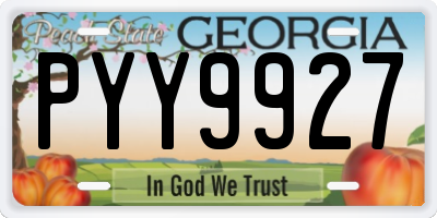 GA license plate PYY9927