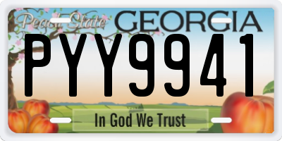 GA license plate PYY9941