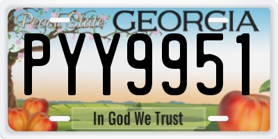 GA license plate PYY9951