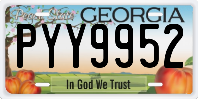 GA license plate PYY9952