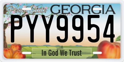 GA license plate PYY9954