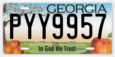 GA license plate PYY9957