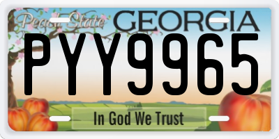 GA license plate PYY9965