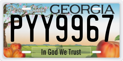 GA license plate PYY9967