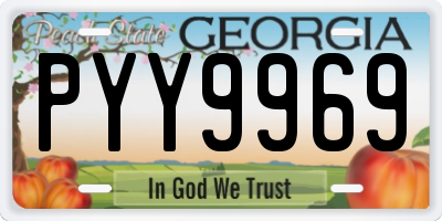 GA license plate PYY9969