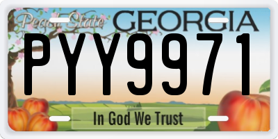 GA license plate PYY9971