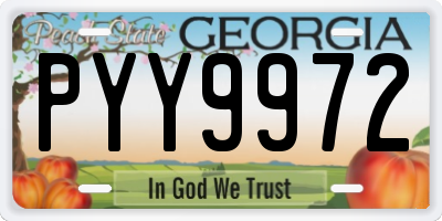 GA license plate PYY9972
