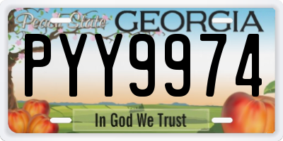 GA license plate PYY9974