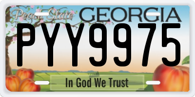 GA license plate PYY9975