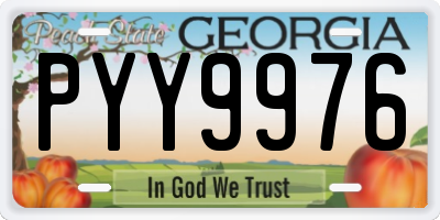 GA license plate PYY9976