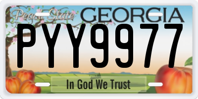 GA license plate PYY9977