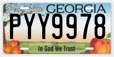 GA license plate PYY9978