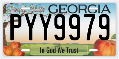 GA license plate PYY9979