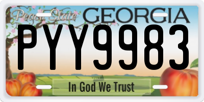 GA license plate PYY9983