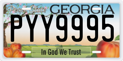 GA license plate PYY9995