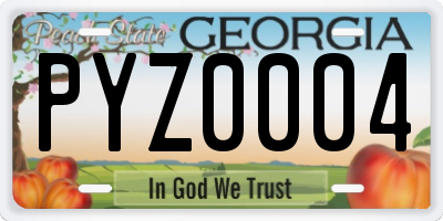 GA license plate PYZ0004