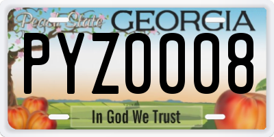 GA license plate PYZ0008