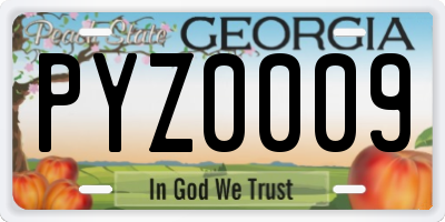GA license plate PYZ0009