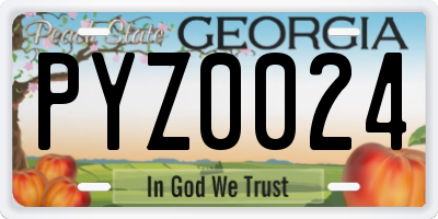 GA license plate PYZ0024