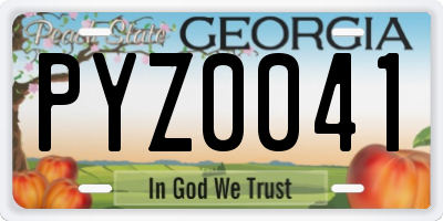 GA license plate PYZ0041