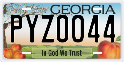 GA license plate PYZ0044