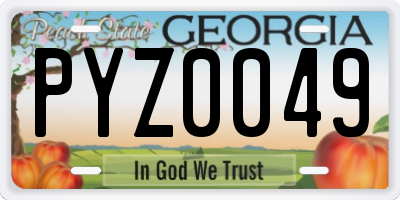 GA license plate PYZ0049