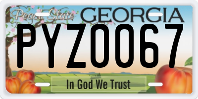 GA license plate PYZ0067