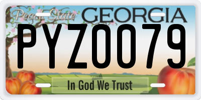 GA license plate PYZ0079