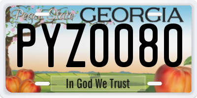 GA license plate PYZ0080