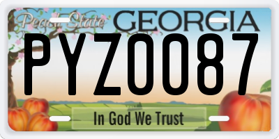 GA license plate PYZ0087