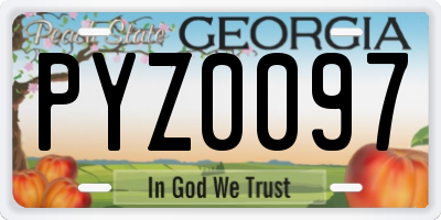GA license plate PYZ0097