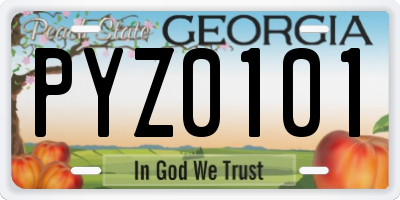 GA license plate PYZ0101