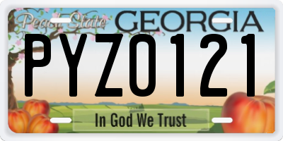 GA license plate PYZ0121