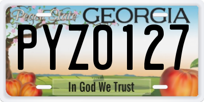 GA license plate PYZ0127