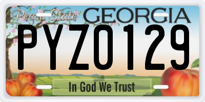 GA license plate PYZ0129