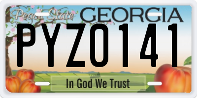 GA license plate PYZ0141