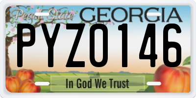 GA license plate PYZ0146