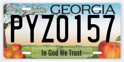 GA license plate PYZ0157