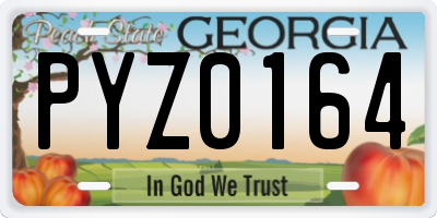 GA license plate PYZ0164