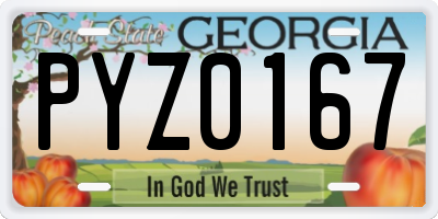 GA license plate PYZ0167