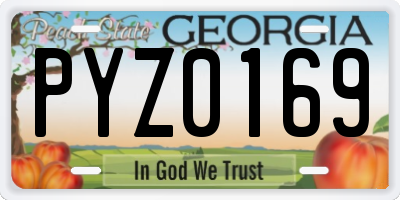 GA license plate PYZ0169