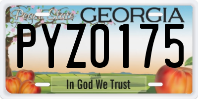 GA license plate PYZ0175