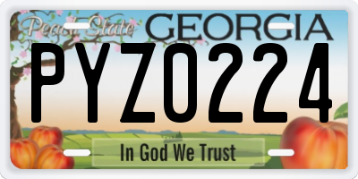 GA license plate PYZ0224