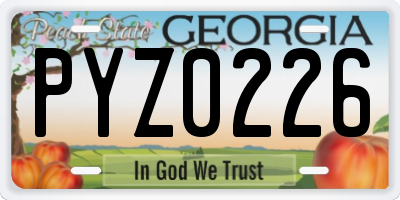 GA license plate PYZ0226