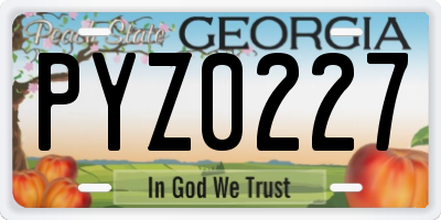 GA license plate PYZ0227