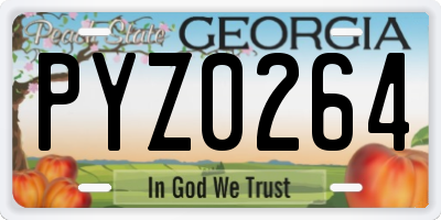 GA license plate PYZ0264