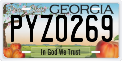 GA license plate PYZ0269